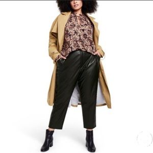 NWT Nili Lotan Target Faux Leather Black Pants 16/18